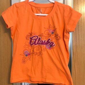 Ace USA embroidered Orange Alaska tee shirt size Small
